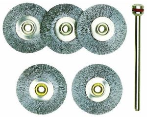 SCHIJFBORSTELS STAAL Ø 22 MM 5 ST. + HOUDER 28952