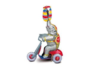 ELEFANT MIT MOTORROLLER UHRWERK HOHE 210 MM 10257