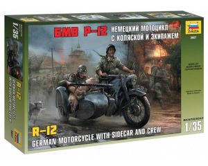 1/35 R12 GERMAN MOTORCYCLE WITH SIDECAR AND CREW 3607