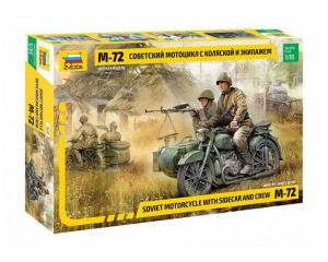 1/35 SOVIET MOTORCYCLE M-72 WITH SIDECAR en CREW WWII ** 3639