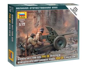 1/72 GERMAN ANTI-TANK GUN PAK-36 WITH CREW WWII 6114