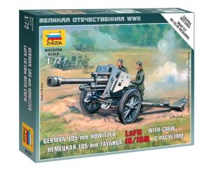 1/72 GERMAN 105-MM HOWITZER LEFH 18/18M WITH CREW WWII 6121