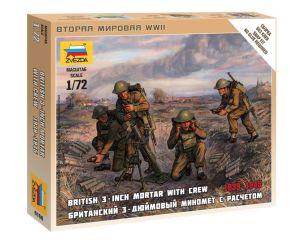 1/72 BRITISH 3-INCH MORTAR WITH CREW 1939-1945 WWII 6168