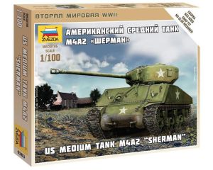 1/100 US MEDIUM TANK M4A2 SHERMAN WWII 6263