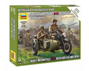 1/72 SOVIET MOTORCYCLE M-72 WITH SIDECAR AND CREW WWII 6277