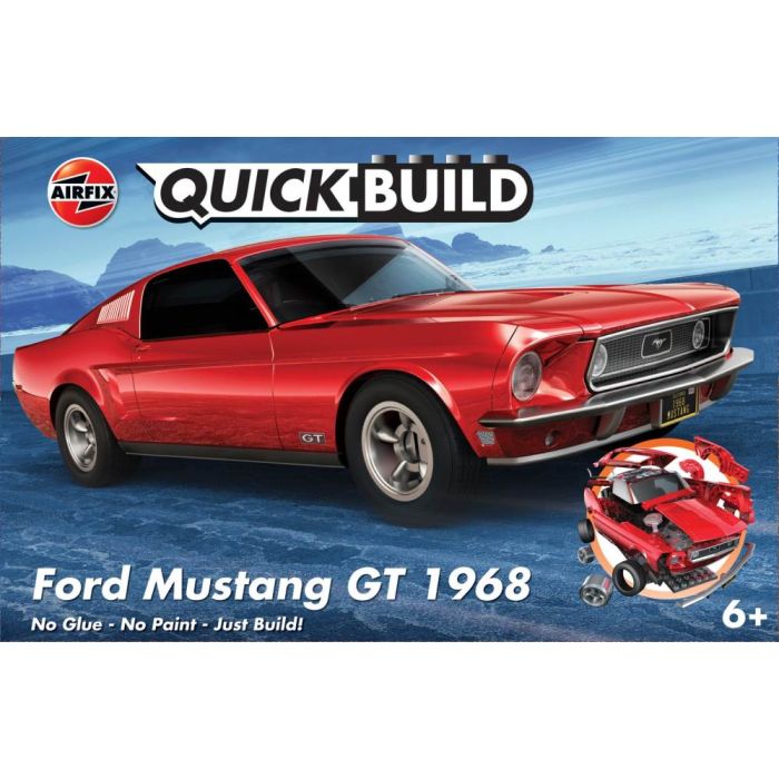 QUICKBUILD FORD MUSTANG GT 1968 RED J6035