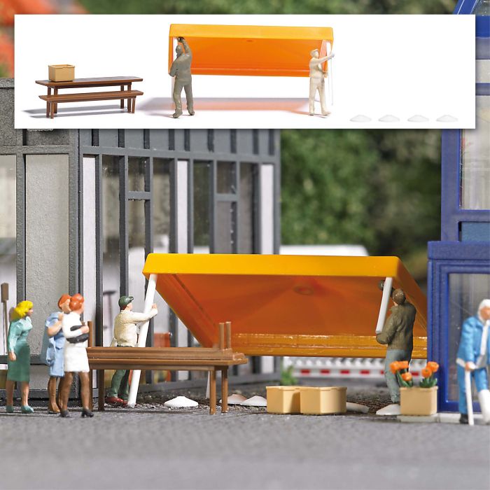 MARKTSTAND AUFBAU H0 1821