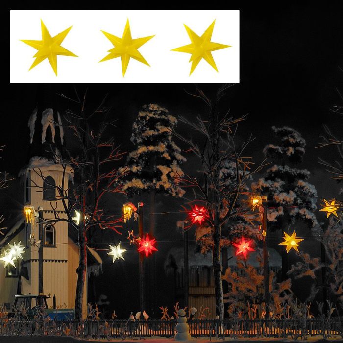 BELEUCHTETER WEIHNACHTSSTERNE GELB H0 5415