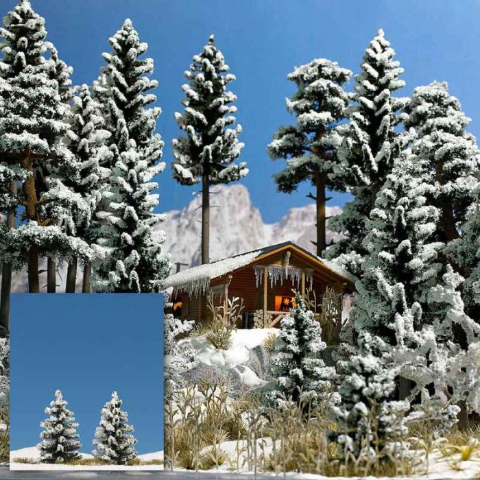 2 SCHNEE-FICHTEN, 55 MM H0 6151