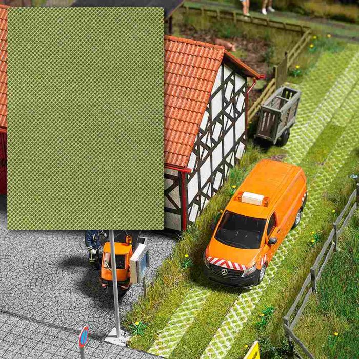 2 DEKOPLATTEN RASENGITTERSTEINE H0 7430