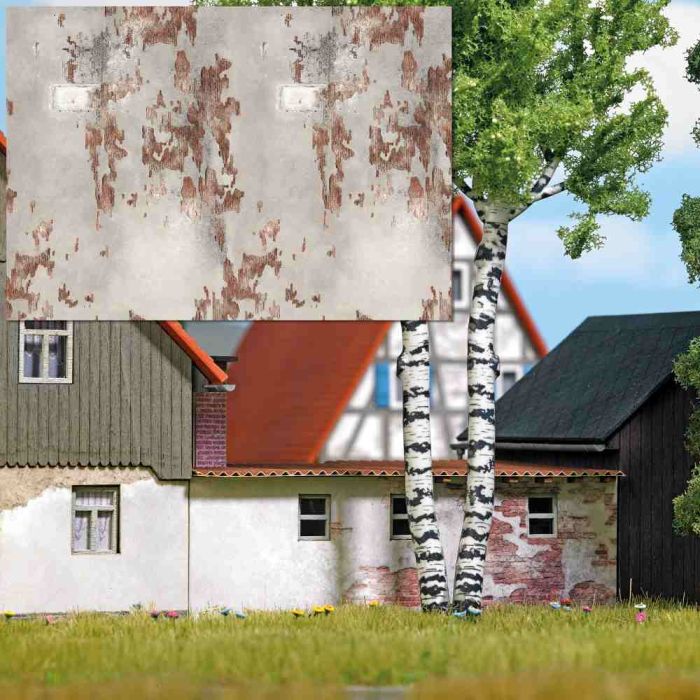 2 DEKOPLATTEN VERWITTERTE ZIEGELWAND 7438