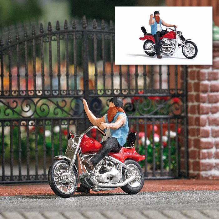 US MOTORRAD MIT BIKER H0 7861