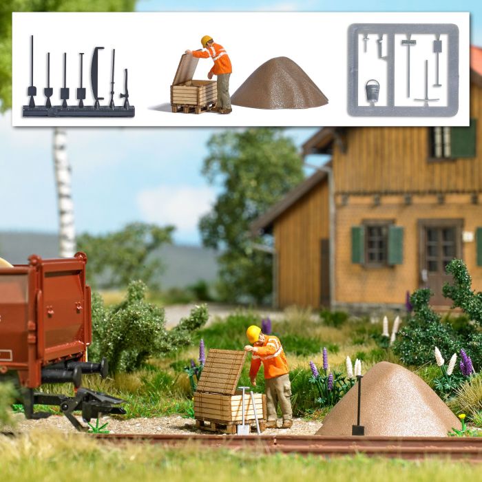 A-SET: GLEISBAUARBEITER EP.5 HOLZKISTE/PALETTE H0 7967