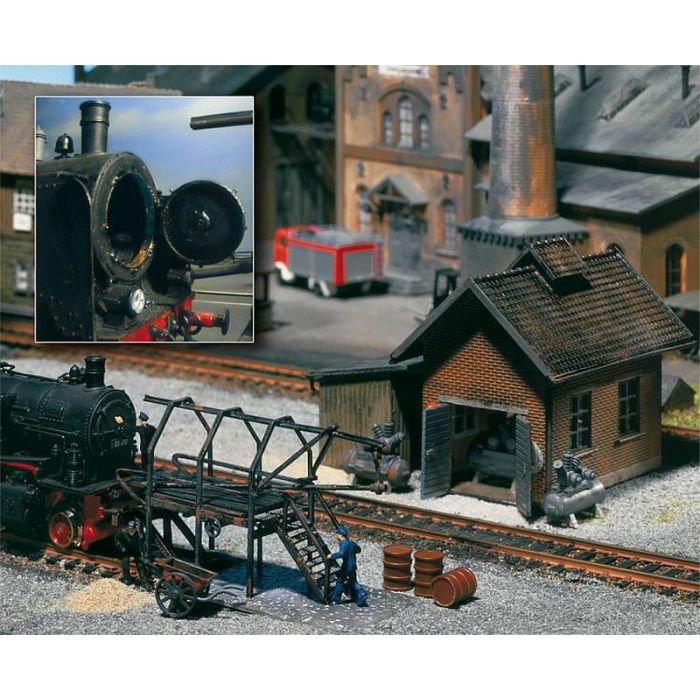 1/87 COMPRESSORHUIS MET VLAMPIJPREINIGER STELLAGE 120139