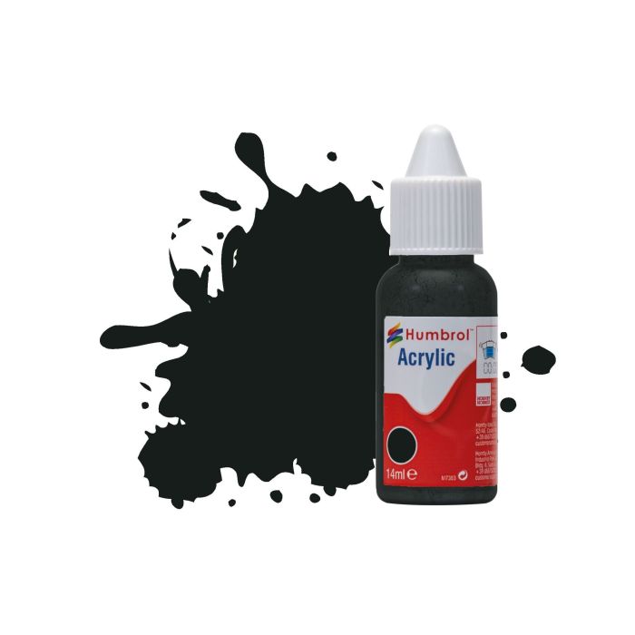 ACRYLIC DROPPER NO 91 BLACK GREEN MATT 14 ML DB0091