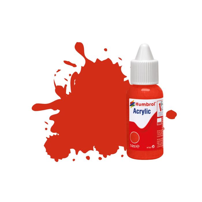 ACRYLIC DROPPER NO 174 SIGNAL RED SATIN 14 ML DB0174