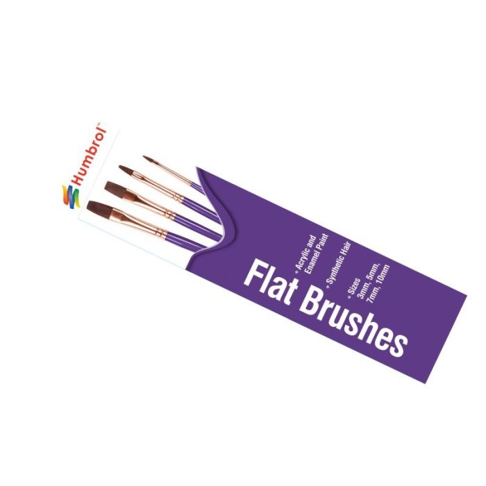 BRUSH PACK - FLAT 3, 5, 7, 10 SOFT SYNTHETIC HAIR AG4305