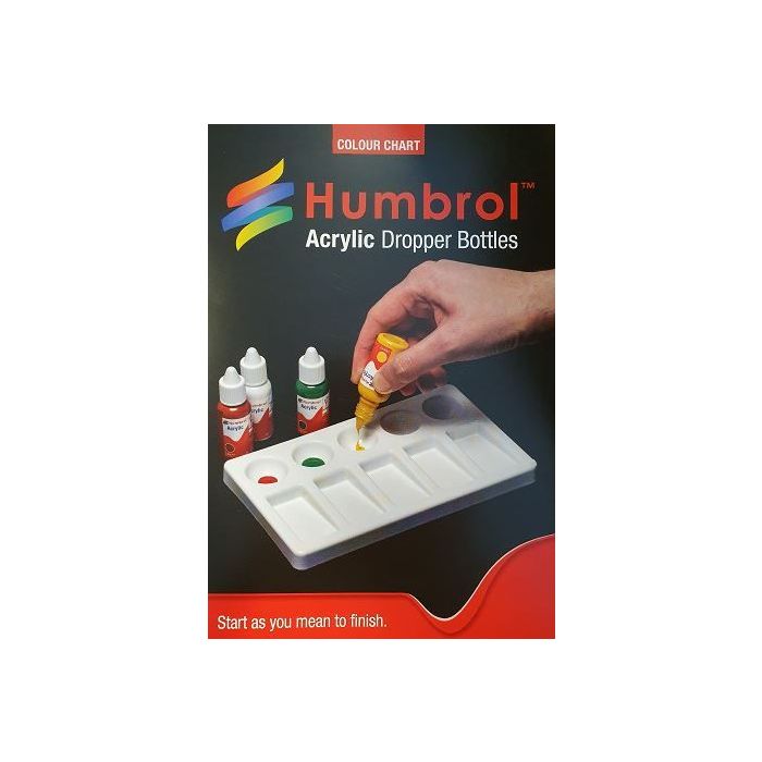 HUMBROL ACRYLIC COLOUR CHART WITH HI-SPEC PRINTING ** P1159