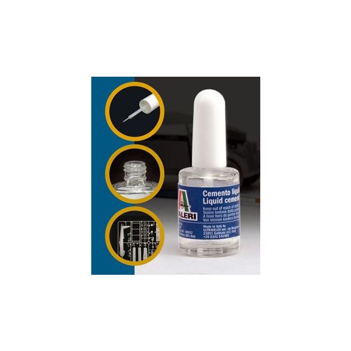 LIQUID CEMENT FOR PLASTIC 15 ML - THIN SYNTHETIC BRUSH 3990P