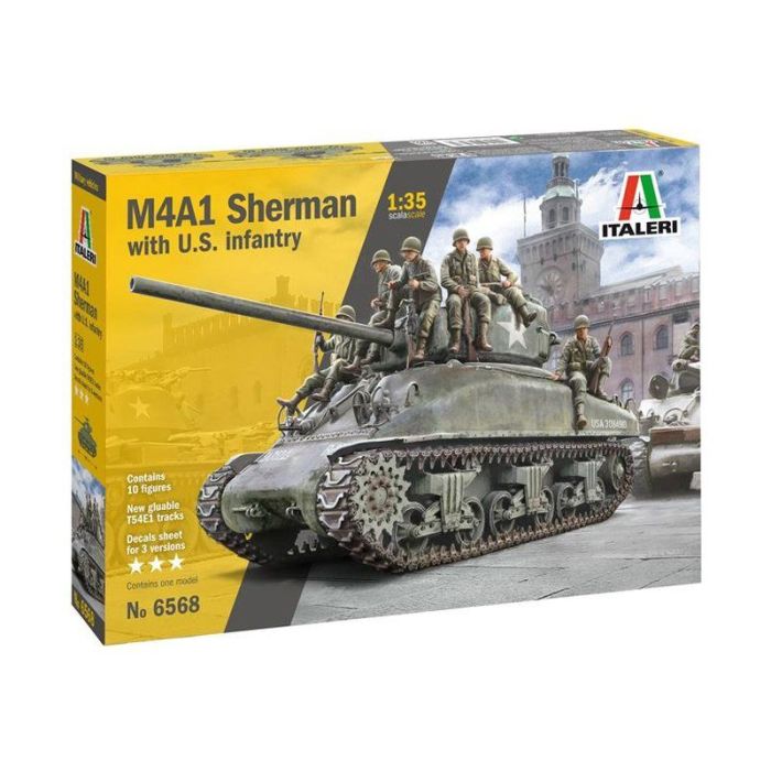 1/35 M4A1 SHERMAN WITH INFANTRY 6568S