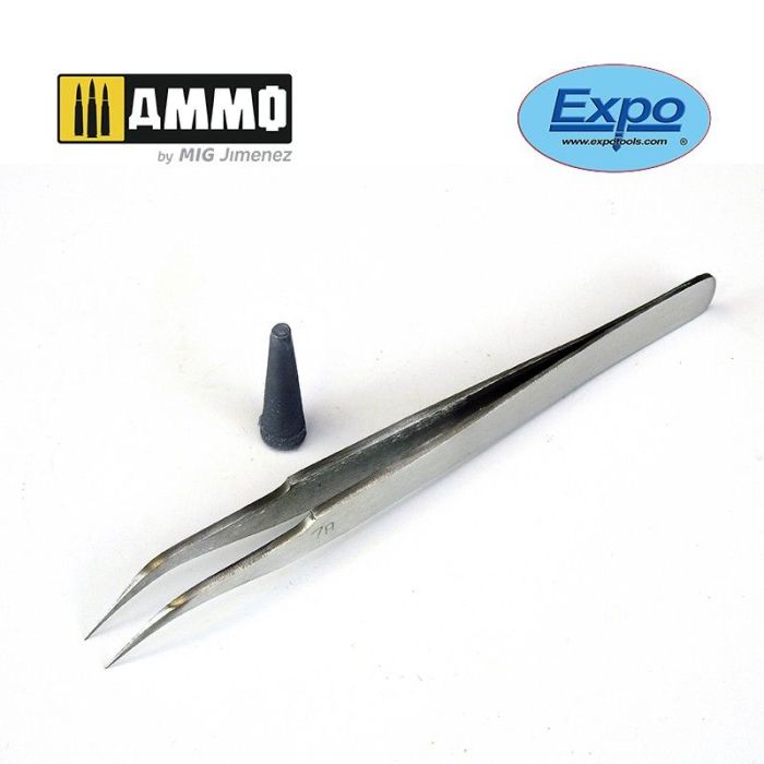 EXPO STAINLESS TWEEZER NO 7 CURVED EXPO79007