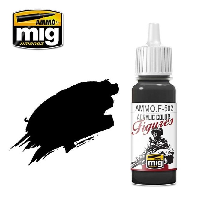 FIGURES PAINTS OUTLINING BLACK JAR 17ML AMMO.F-502