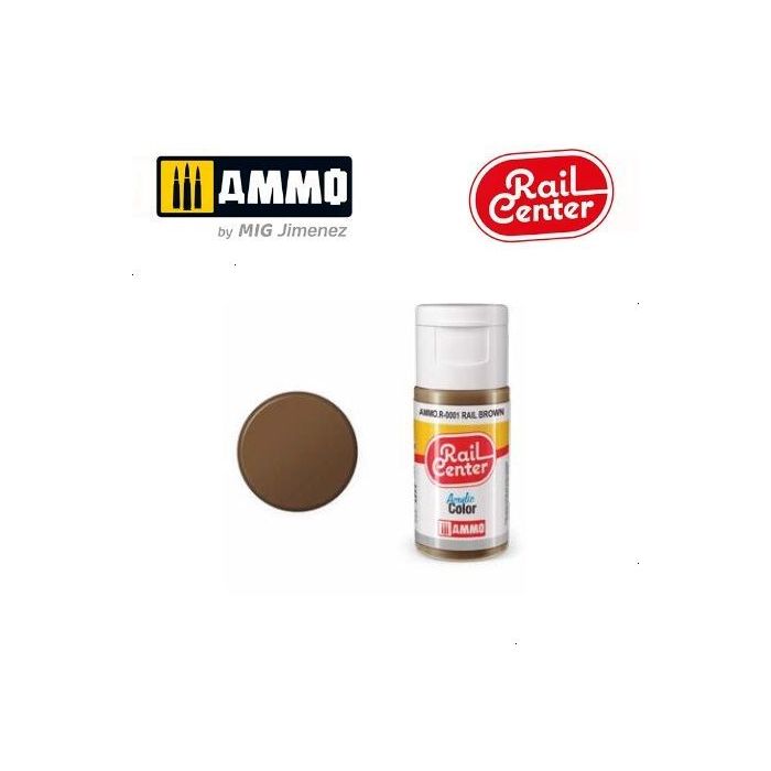 RAIL CENTER ACRYLIC RAIL BROWN 15ML AMMO.R-0001