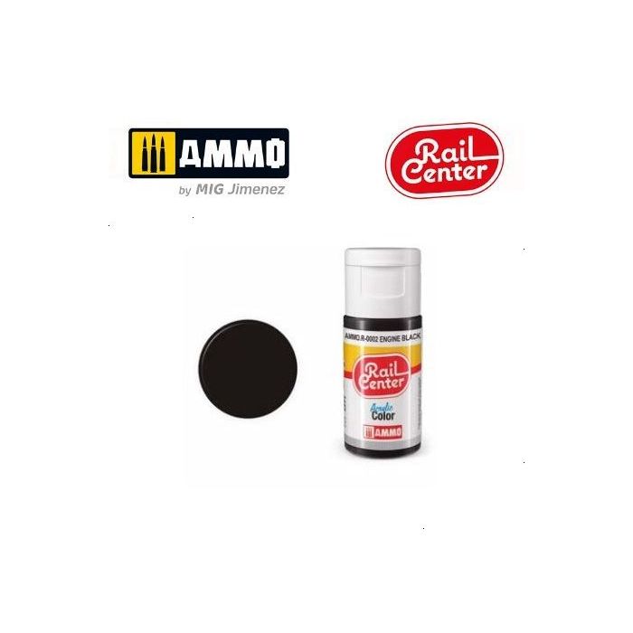 RAIL CENTER ACRYLIC ENGINE BLACK 15ML AMMO.R-0002