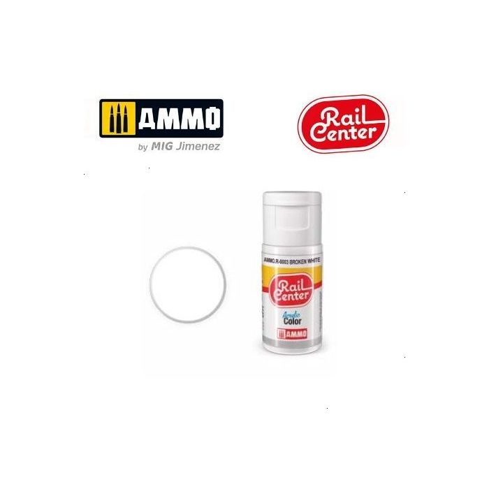 RAIL CENTER ACRYLIC WHITE 15ML AMMO.R-0003