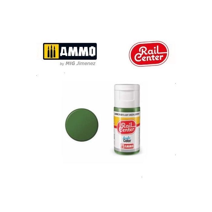 RAIL CENTER ACRYLIC LIGHT GREEN LIVERY 15ML AMMO.R-0015