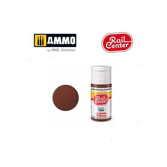 RAIL CENTER ACRYLIC BOILER BROWN 15ML AMMO.R-0023
