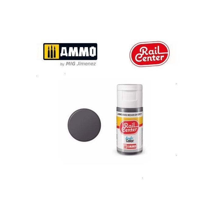 RAIL CENTER ACRYLIC MEDIUM ASH GREY 15ML AMMO.R-0032