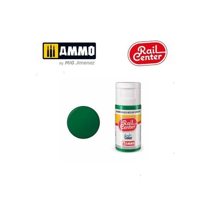 RAIL CENTER ACRYLIC MEDIUM GREEN 15ML AMMO.R-0035