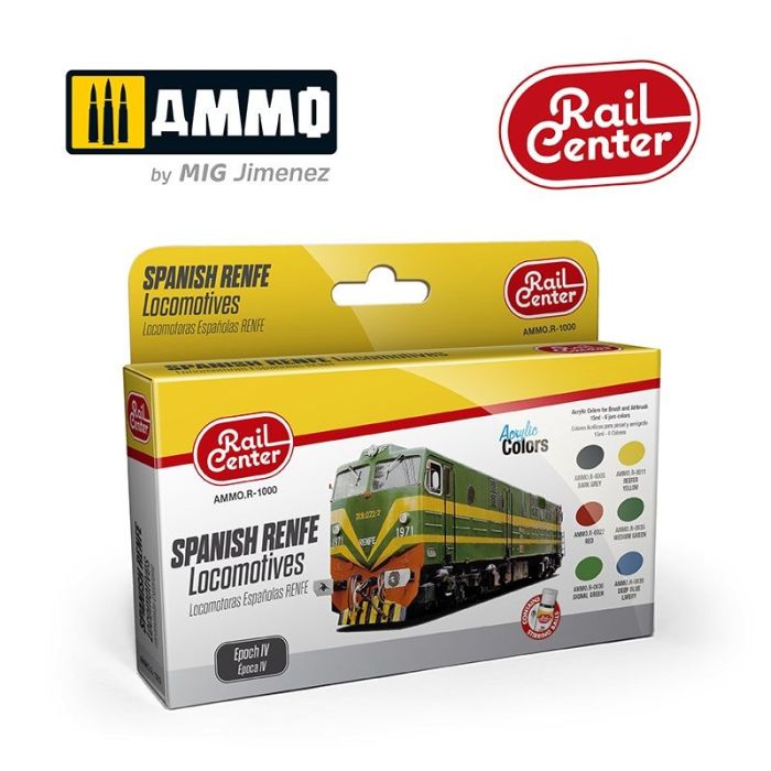 SPANISH RENFE LOCOMOTIVES EPOCH IV 15ML 6 JARS AMMO.R-1000