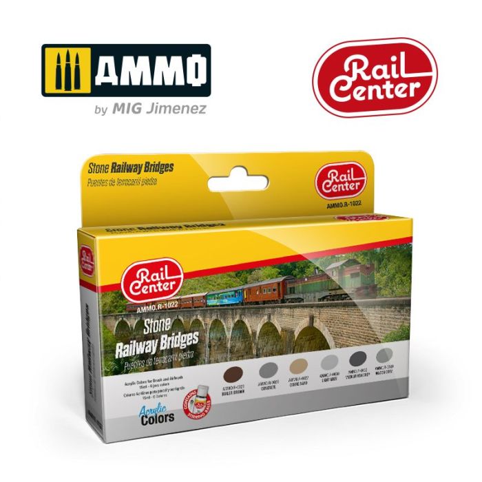 RAIL CENTER - STONE RAILWAY BRIDGES 15ML 6 JARS AMMO.R-1022