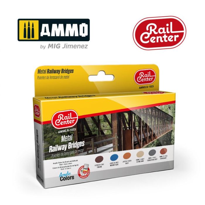 RAIL CENTER - METAL BRIDGES 15ML 6 JARS AMMO.R-1023