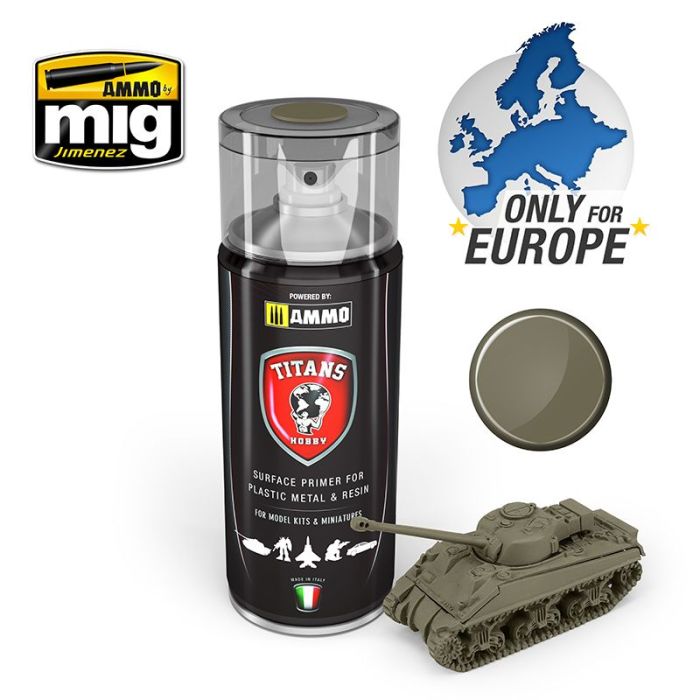 TITANS HOBBY U.S. OLIVE DRAB MATT PRIMER 400 ML SPRAY TTH120