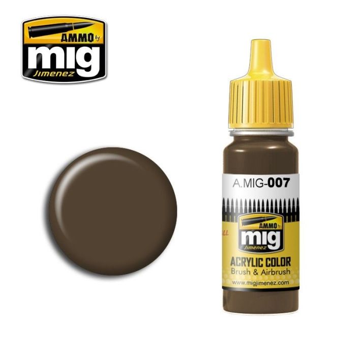 ACRYLIC COLOR RAL 7017 DARK BROWN JAR 17ML ** A.MIG-0007