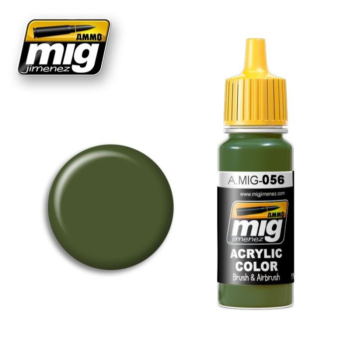 ACRYLIC COLOR GREEN KHAKI RLM 83 JAR 17ML** A.MIG-0056