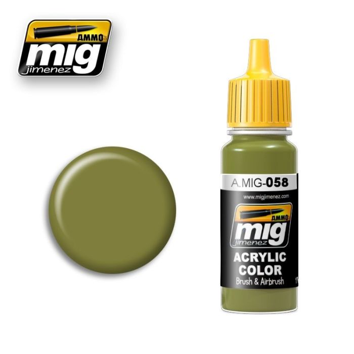 ACRYLIC COLOR LIGHT GREEN KHAKI JAR 17ML** A.MIG-0058