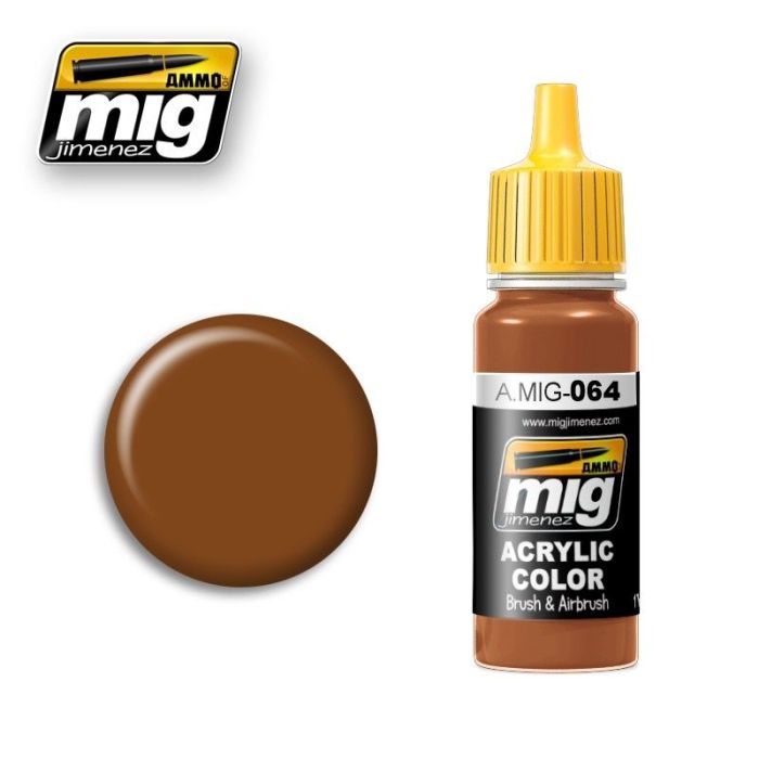 ACRYLIC COLOR EARTH BROWN JAR 17ML ALT. MIG20052 ** A.MIG-0064