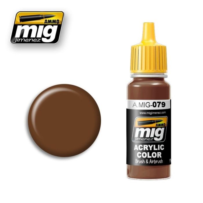 ACRYLIC COLOR CLAY BROWN JAR 17ML** A.MIG-0079