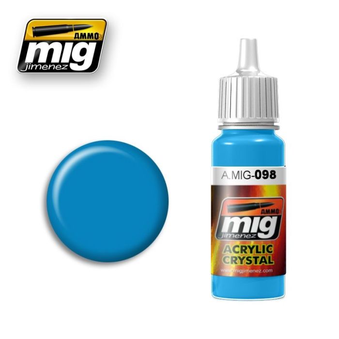 ACRYLIC COLOR CRYSTAL LIGHT BLUE JAR 17ML A.MIG-0098