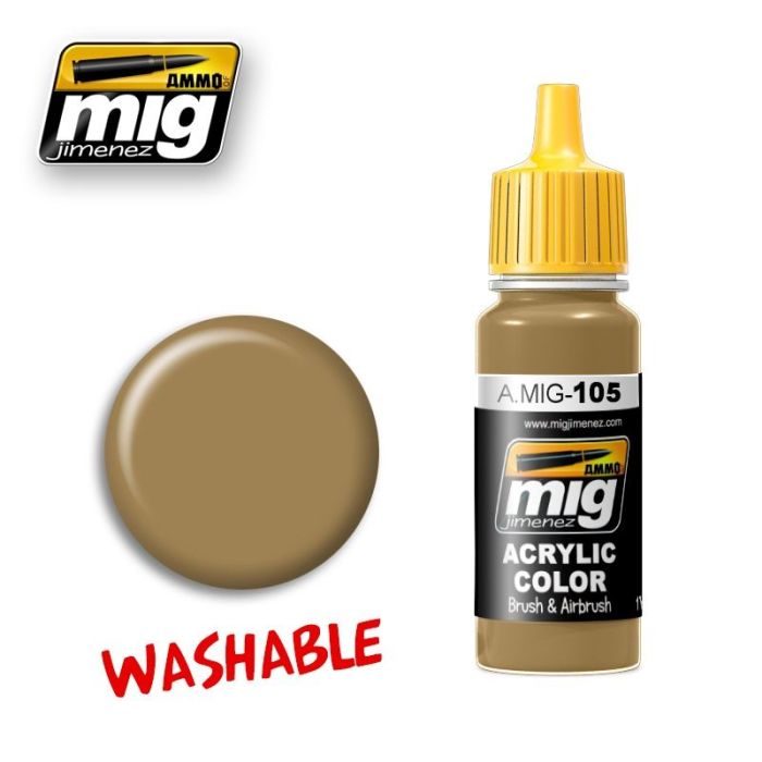 ACRYLIC COLOR WASHABLE DUST RAL 8000 JAR 17ML** A.MIG-0105