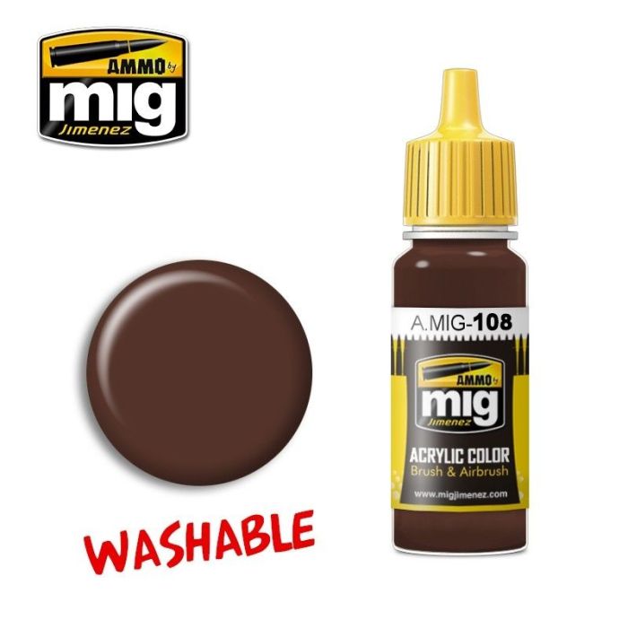 ACRYLIC COLOR WASHABLE MUD JAR 17ML A.MIG-0108