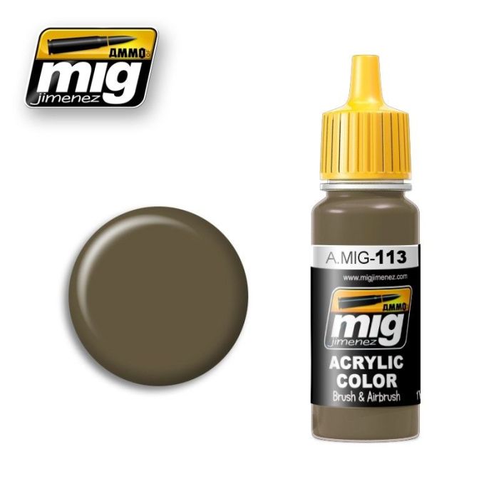 ACRYLIC COLOR KHAKI GREEN Nº3 BRITISH 1939-42 JAR 17ML ** A.MIG-0113