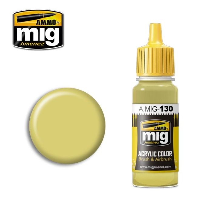 ACRYLIC COLOR FADED YELLOW JAR 17ML** A.MIG-0130