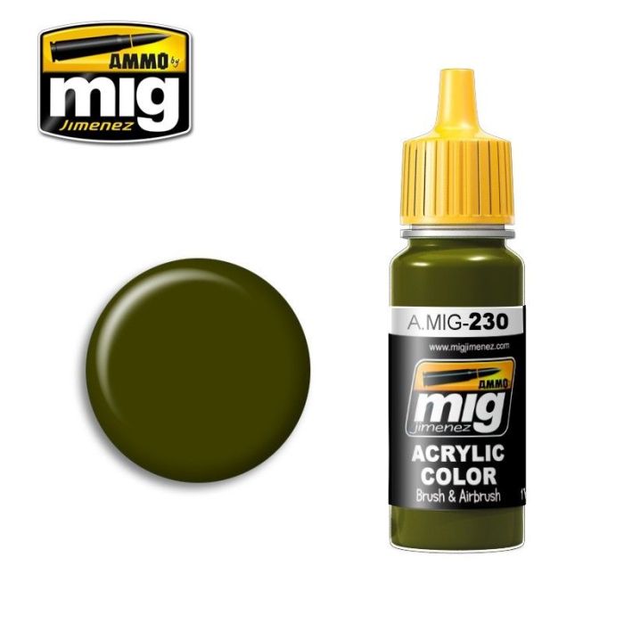 ACRYLIC COLOR RLM 82 GREEN JAR 17ML ALT. MIG20075 ** A.MIG-0230