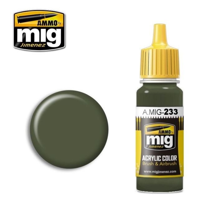 ACRYLIC COLOR RLM 71 DARK GREEN JAR 17ML ALT. MIG20067 ** A.MIG-0233