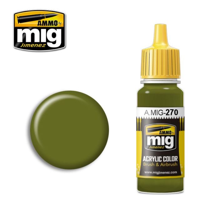 ACRYLIC COLOR MITSUBISHI INTERIOR GREEN JAR 17ML** A.MIG-0270